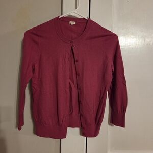 J. Crew Raspberry Cardigan Sweater, Girl Size XS
